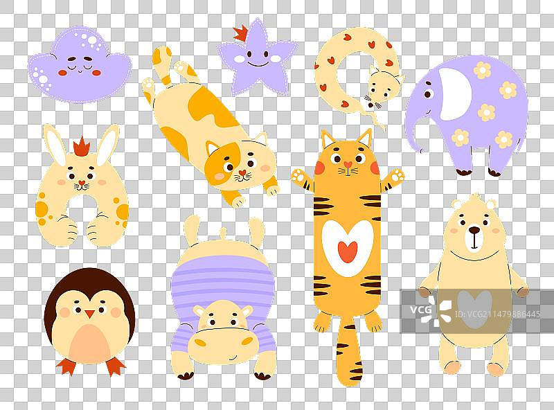 可爱毛绒动物玩具柔软大号抗压玩具图片素材