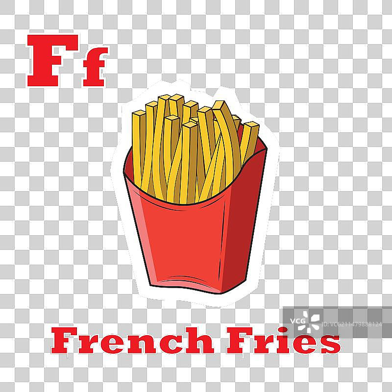 炸薯条抽认卡字母图片素材