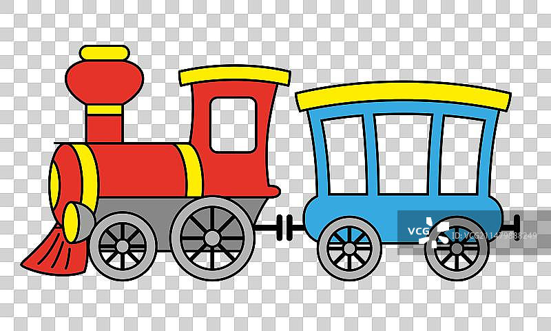 彩色卡通蒸汽火车图片素材