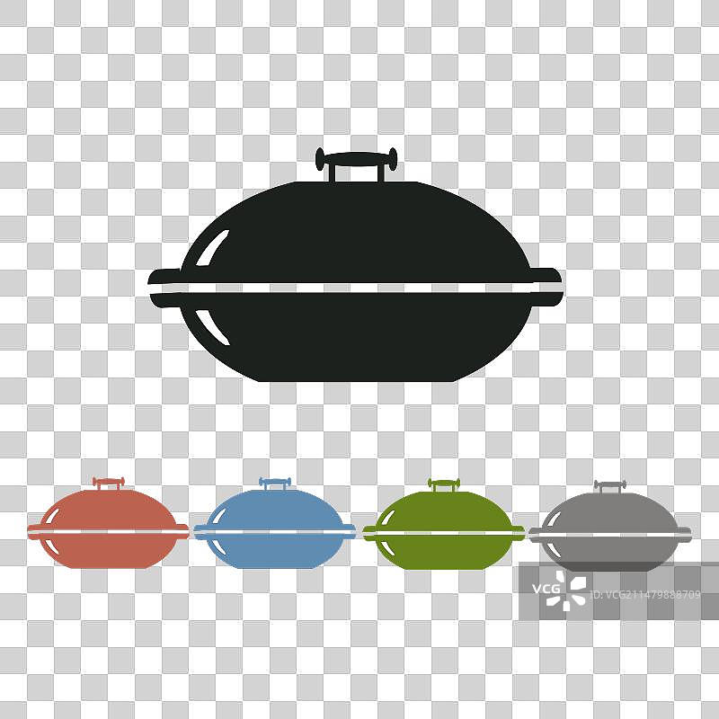 烤架图标方形按钮套装图片素材