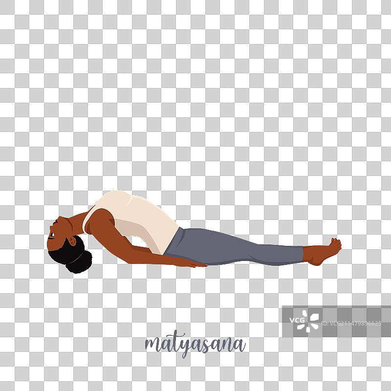 一名女子做鱼式瑜伽图片素材