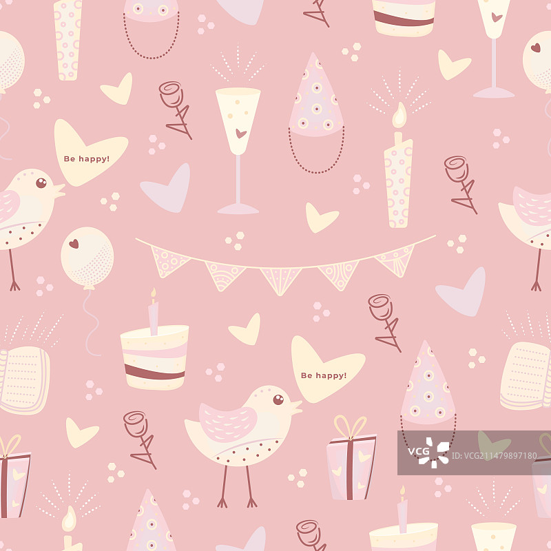 可爱的节日无缝图案图片素材