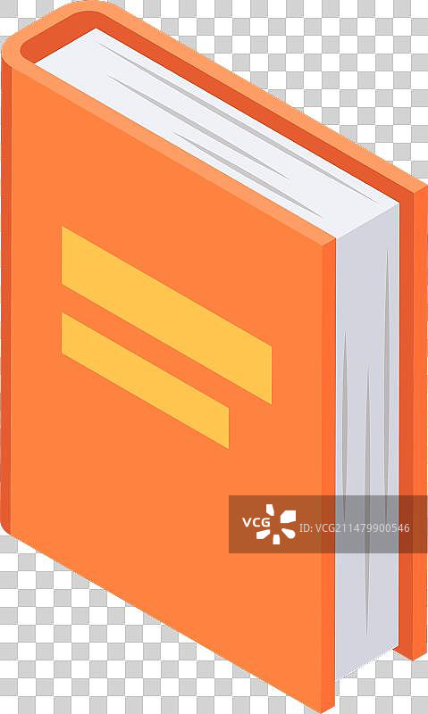 2.5D橙色空白封面书本图片素材