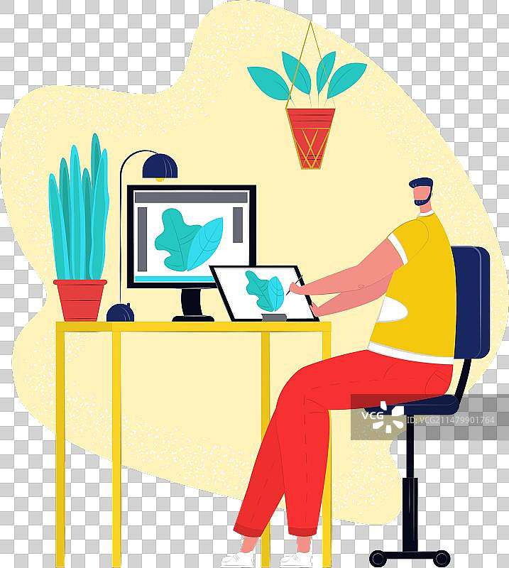 创意网页设计师绘画作品图片素材