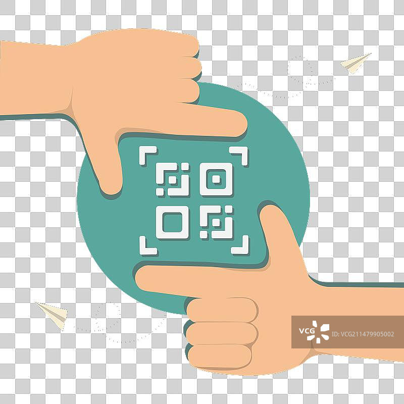 二维码图标，无现金购物支付图片素材