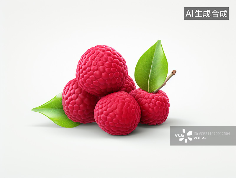 【AI数字艺术】白色背景3D水果图片素材
