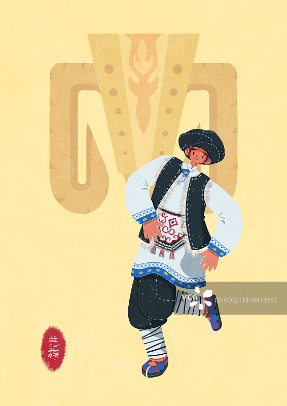 羌族男性服饰图片素材