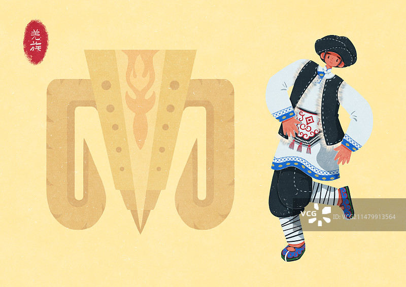 羌族男性服饰图片素材