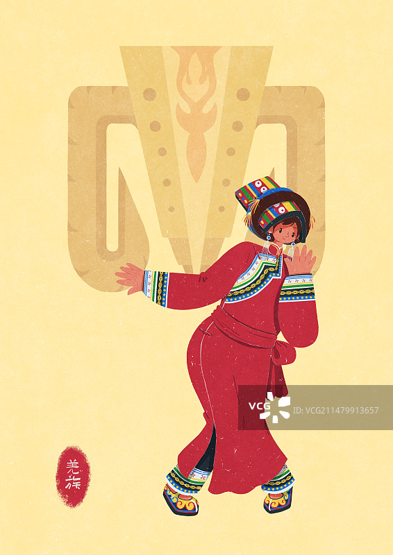 羌族服饰女性图片素材