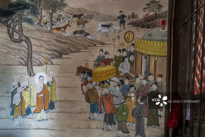 辽宁义县奉国寺天王殿佛祖八相图“出家”图片素材