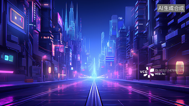 【AI数字艺术】赛博朋克未来概念插画图片素材