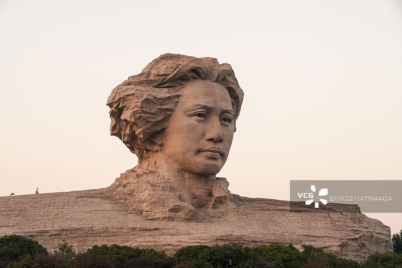 湖南省 长沙市 橘子洲 青年毛泽东雕像图片素材