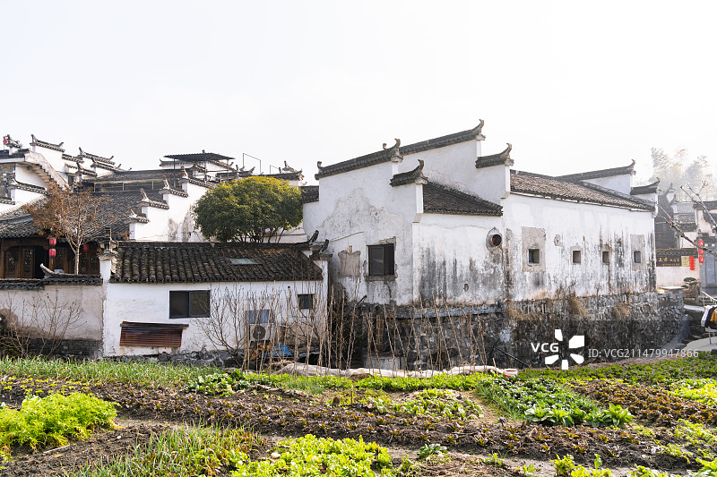 安徽西递村徽派建筑古村落风光图片素材