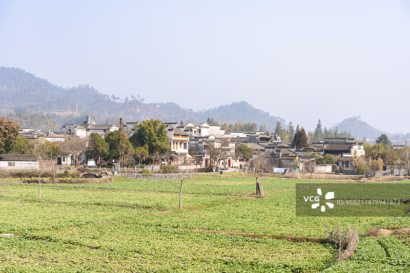 安徽西递村徽派建筑古村落风光图片素材