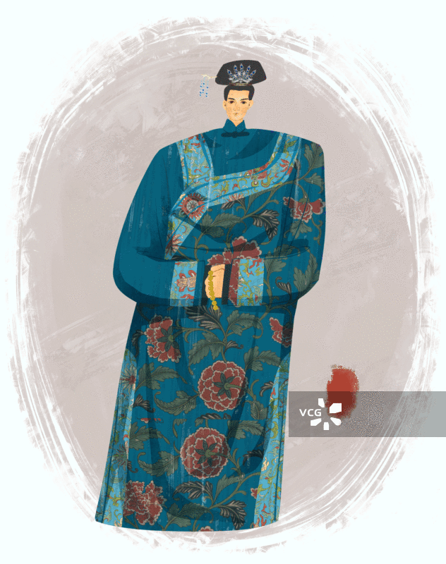 历史名人孝庄插画GIF动图图片素材