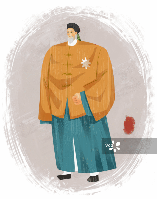 历史名人李鸿章插画GIF动图图片素材