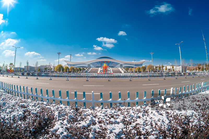 下雪后的宁都火车站图片素材