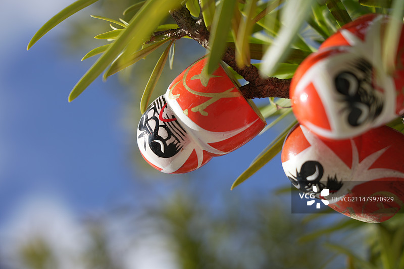 蓝天下的达摩图片素材