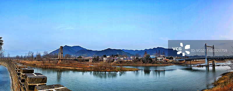 全景——青弋江山水画卷图片素材