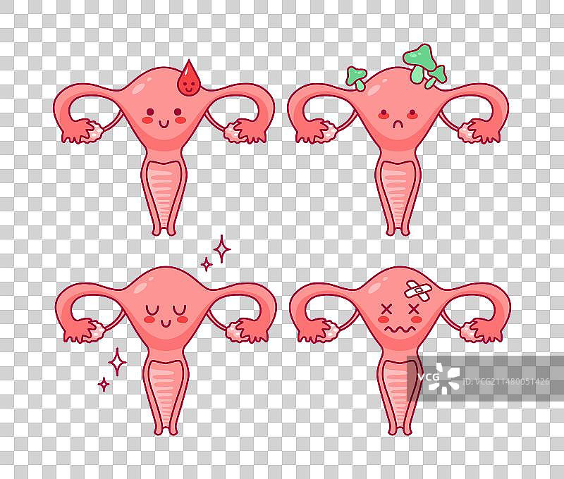 可爱的卡通子宫形象图片素材