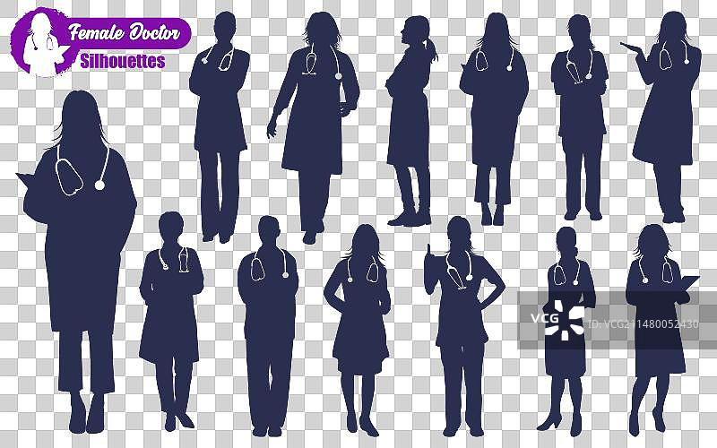 女医生剪影图片素材
