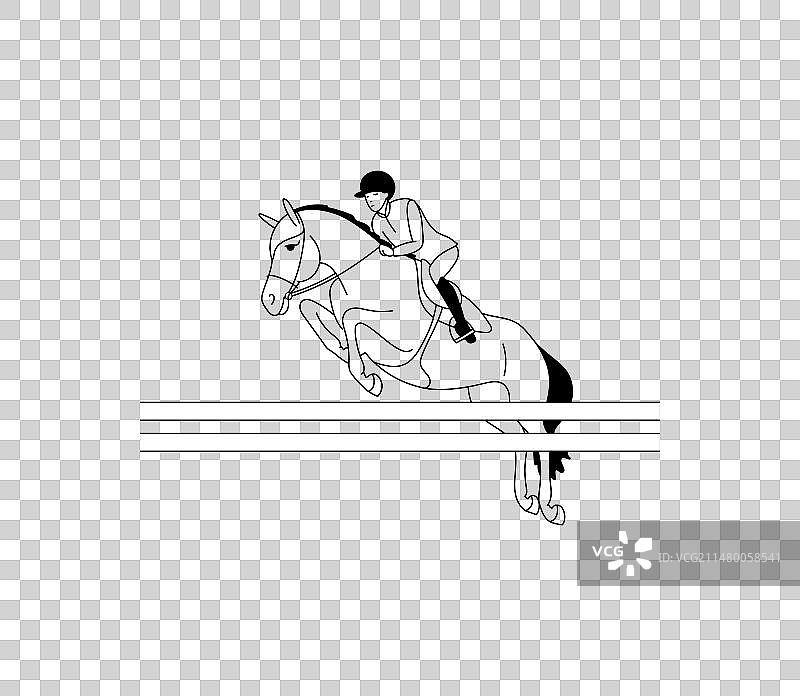 跳跃的骑手和马图片素材