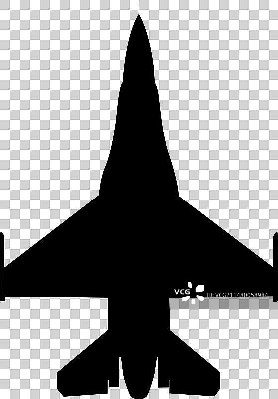 F-16多用途战斗机剪影图片素材