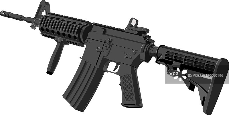 带红点瞄准器的M4卡宾枪图片素材