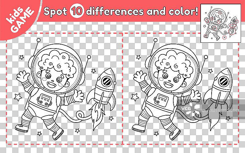 宇航员非洲男孩找茬游戏图片素材