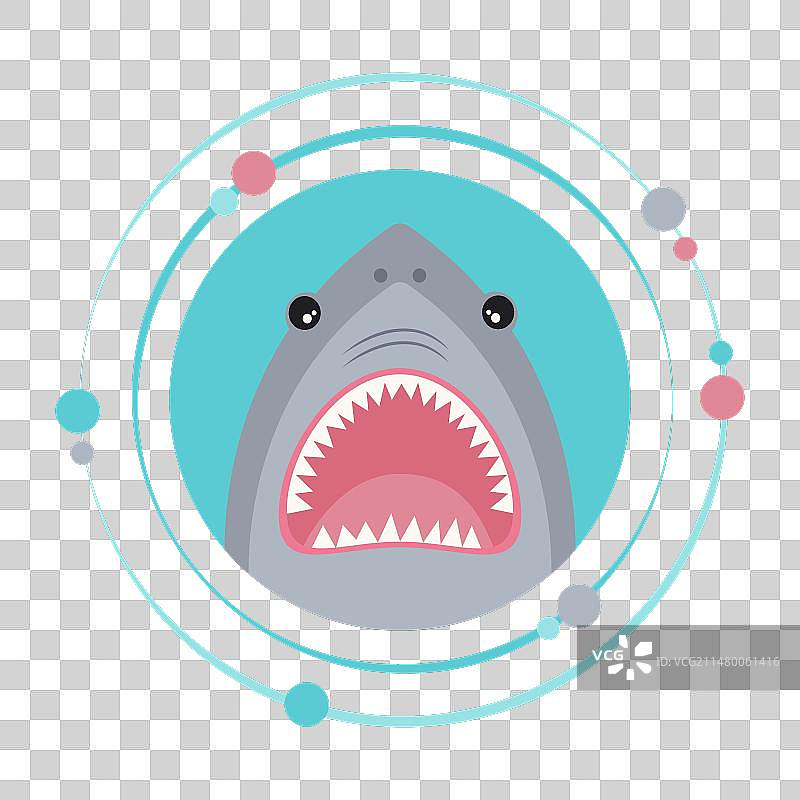鲨鱼卡通图形图标图片素材