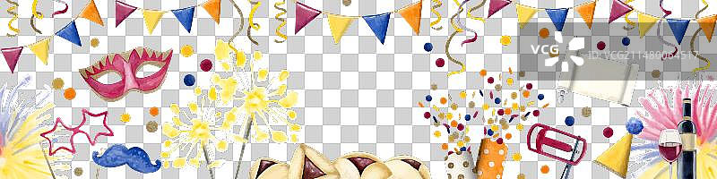 水彩普珥节横版banner模板图片素材