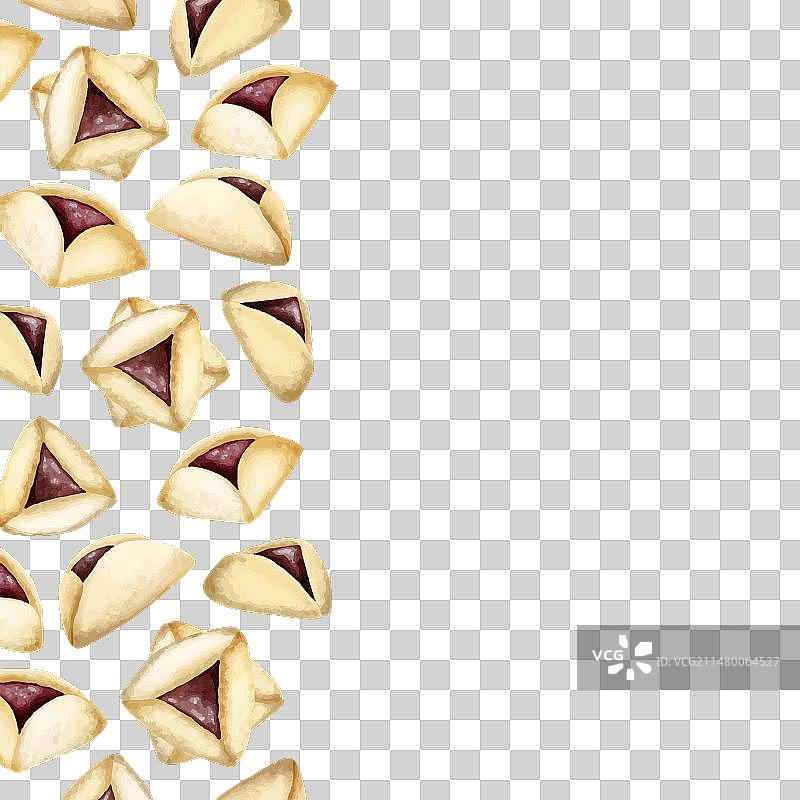 竖版哈曼塔申饼干边框图片素材