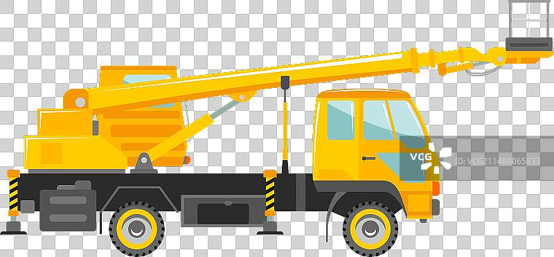 扁平风格的高空作业平台车图标图片素材