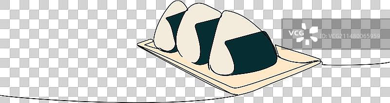 寿司饭团与寿司木屐及石板图片素材