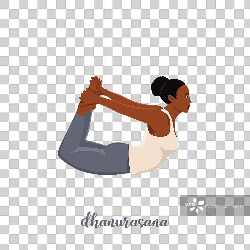 女人做瑜伽，弓式图片素材