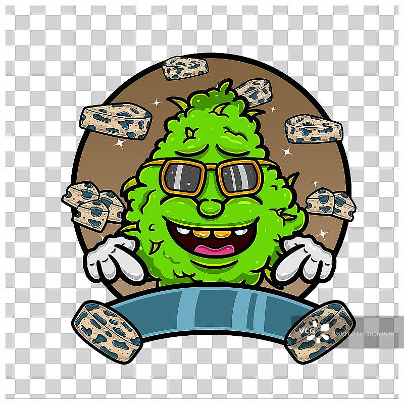 含W-eed的蓝色奶酪卡通形象图片素材