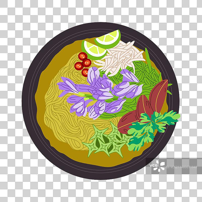 柬埔寨传统美食猪肉粿条图片素材