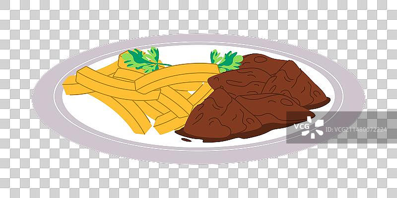 法兰德斯啤酒炖牛肉配炸薯条图片素材