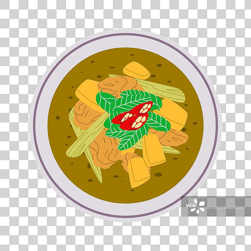 柬埔寨传统美食：Samlar Kako汤图片素材