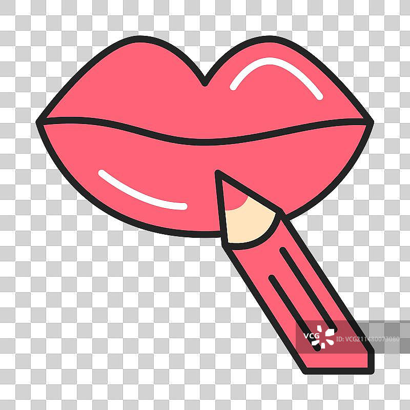 唇线笔线条图标图片素材