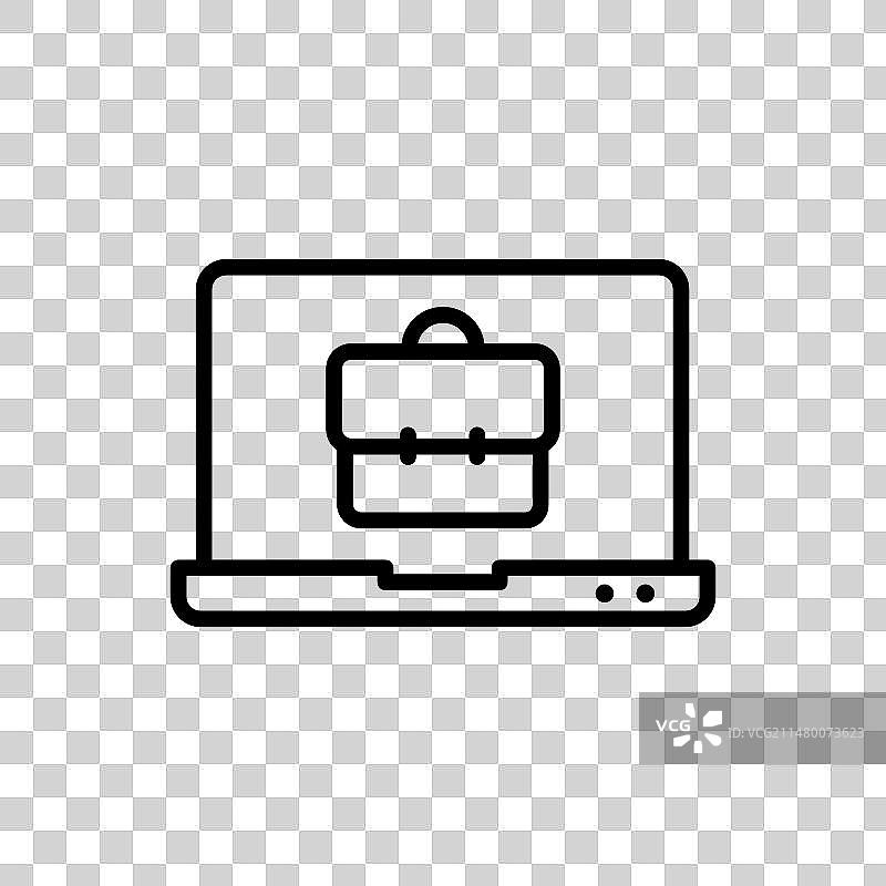 远程工作轮廓图标图片素材