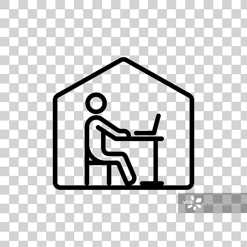 在家办公轮廓图标图片素材
