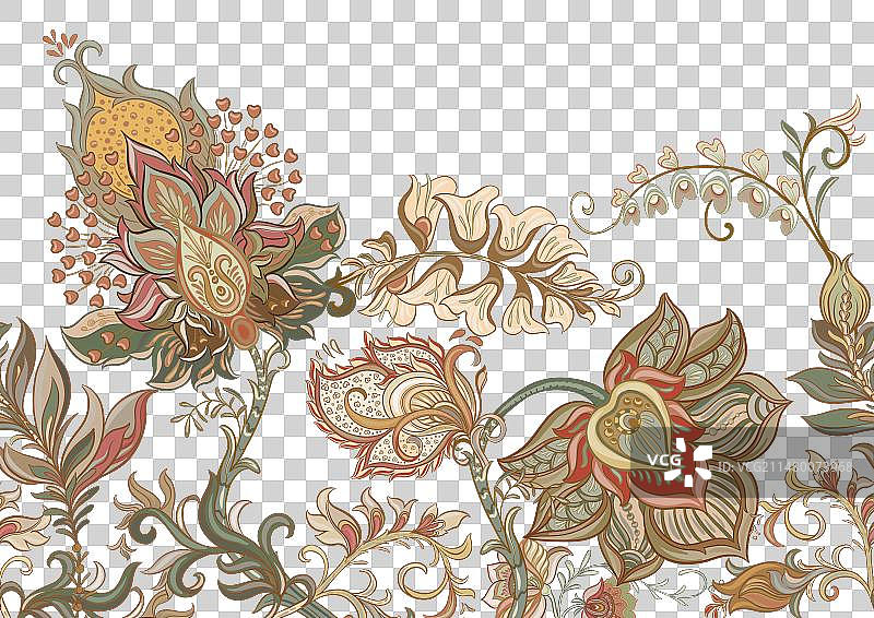 幻想花在复古复古雅各布图片素材