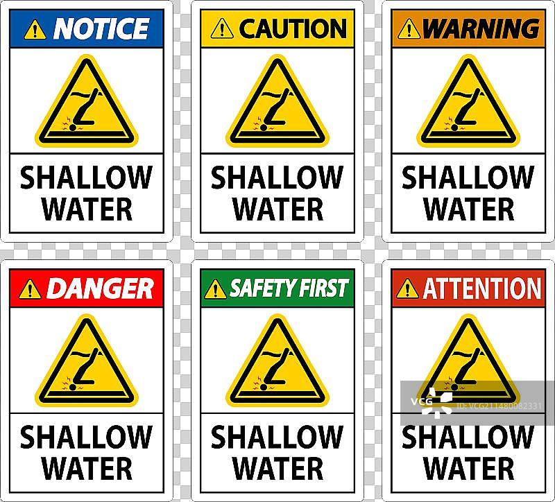 水深警告标志图片素材