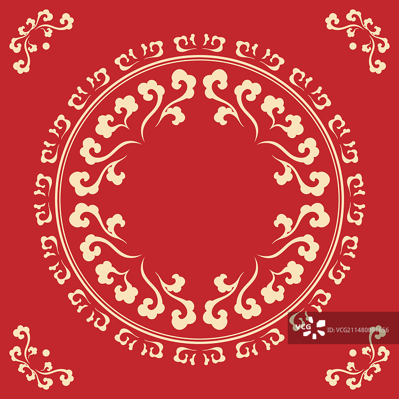 中式祥云圆形纹样图片素材