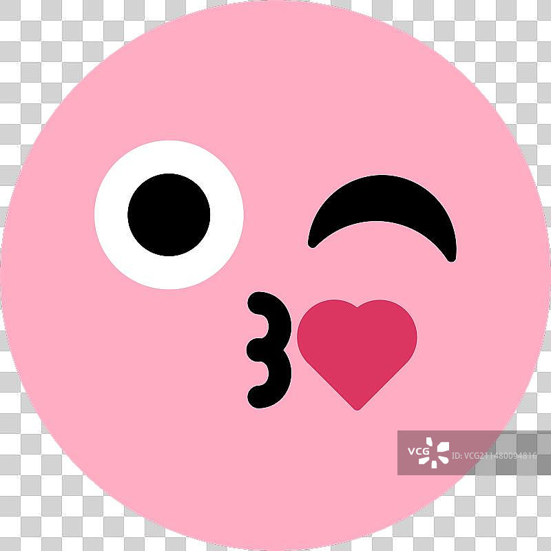 带爱心的可爱亲吻表情符号图标图片素材