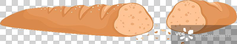 法棍面包切片和面包屑图片素材
