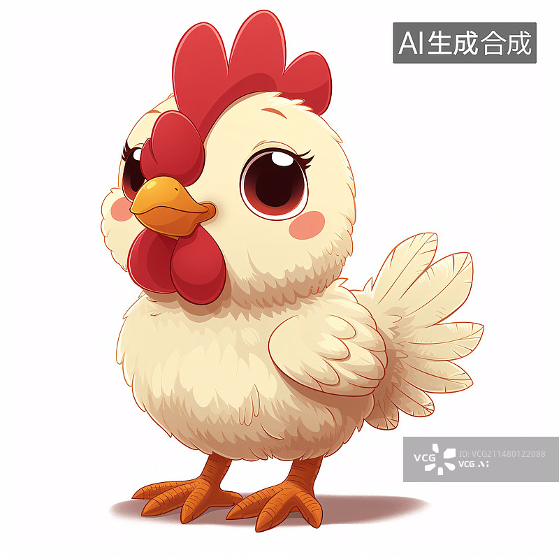 【AI数字艺术】可爱的小鸡仔卡通形象插画元素图片素材