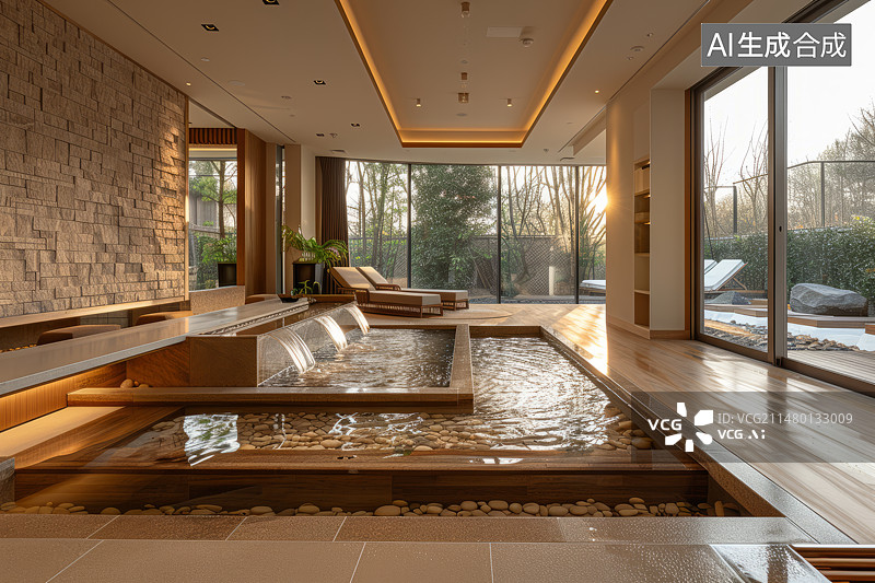 【AI数字艺术】室内水池设计图片素材