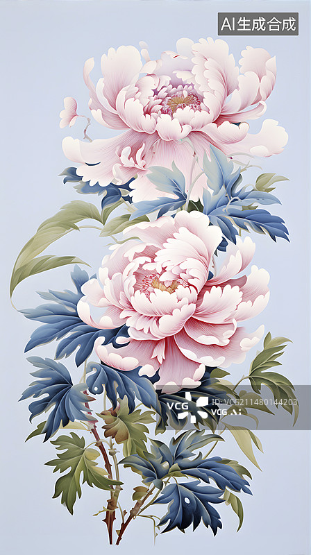 【AI数字艺术】牡丹花手机壁纸图片素材